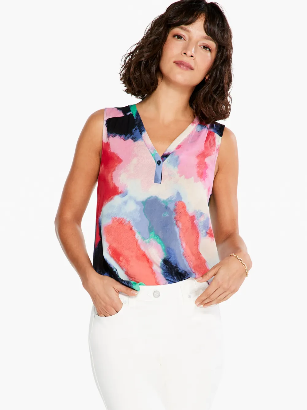 Shop NIC+ZOE Abstract Art Tank Pink Multi