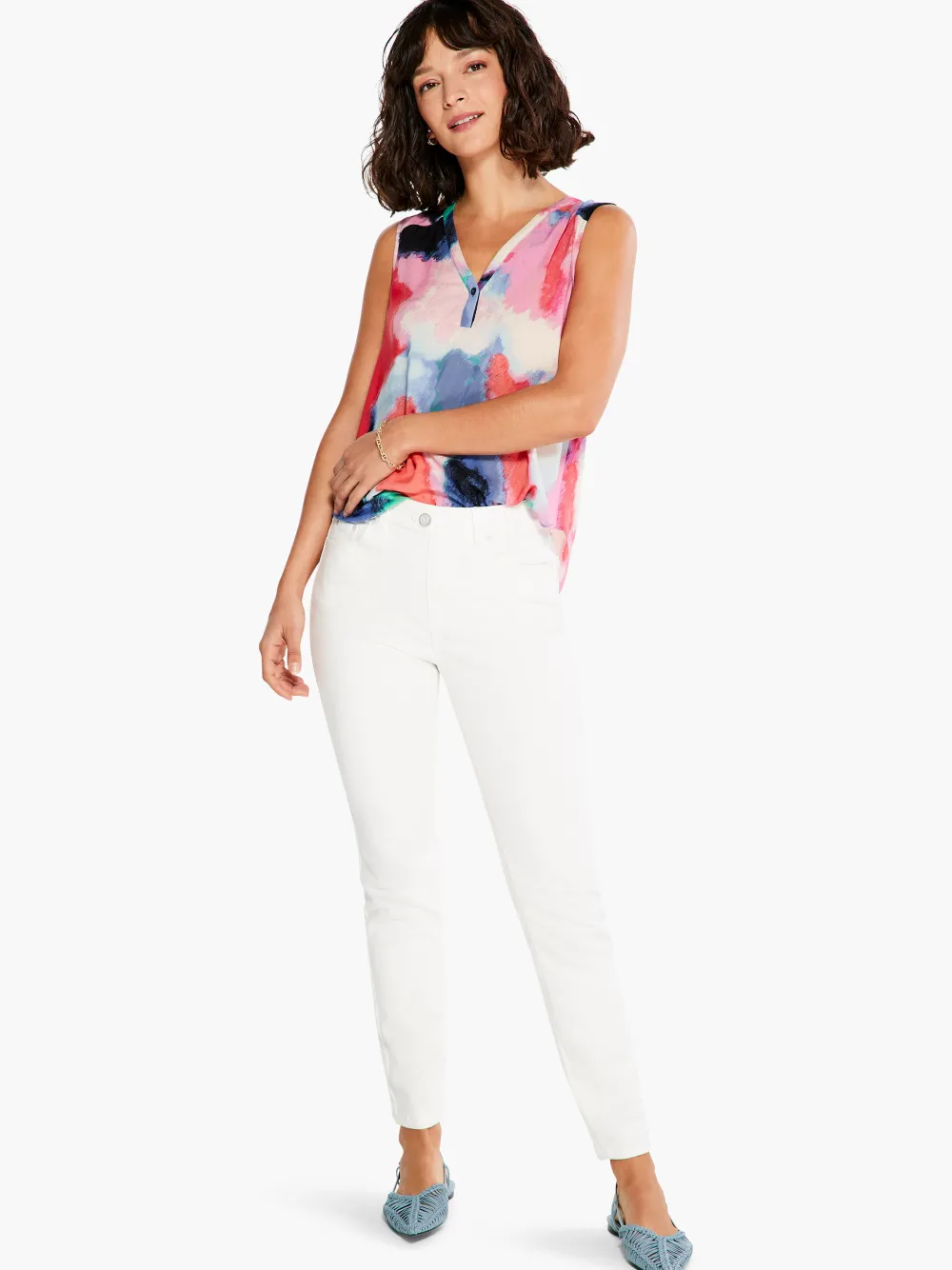 Shop NIC+ZOE Abstract Art Tank Pink Multi