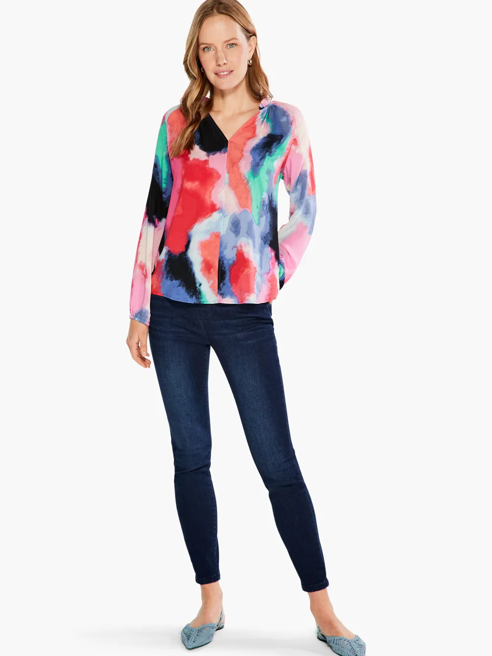 Discount NIC+ZOE Abstract Art Top Pink Multi