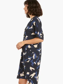 Sale NIC+ZOE Abstract Billow Dress Indigo Multi