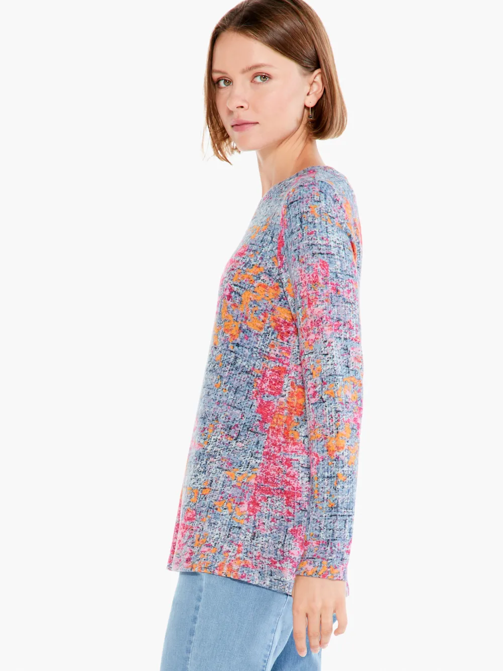 Best NIC+ZOE Abstract Glow Tee Pink Multi