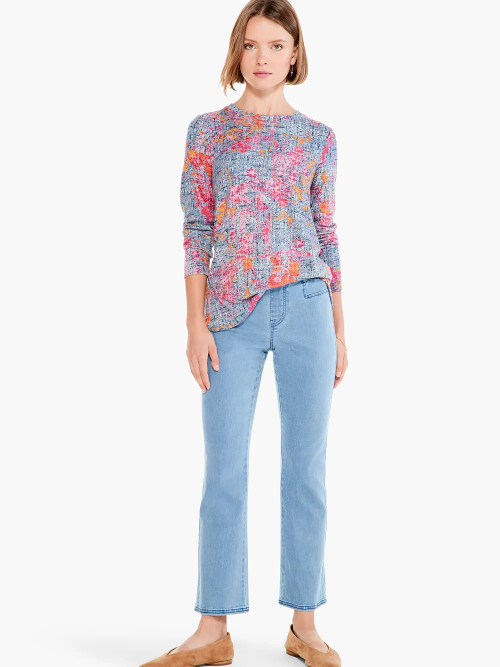 Best NIC+ZOE Abstract Glow Tee Pink Multi