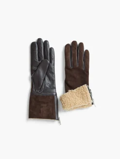 Store NIC+ZOE Amato Shearling Glove With Side Zip Black Onyx