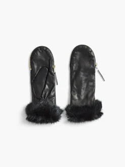 Store NIC+ZOE Amato Zipper Mitten W/ Faux Fur Mouton Cuff Black