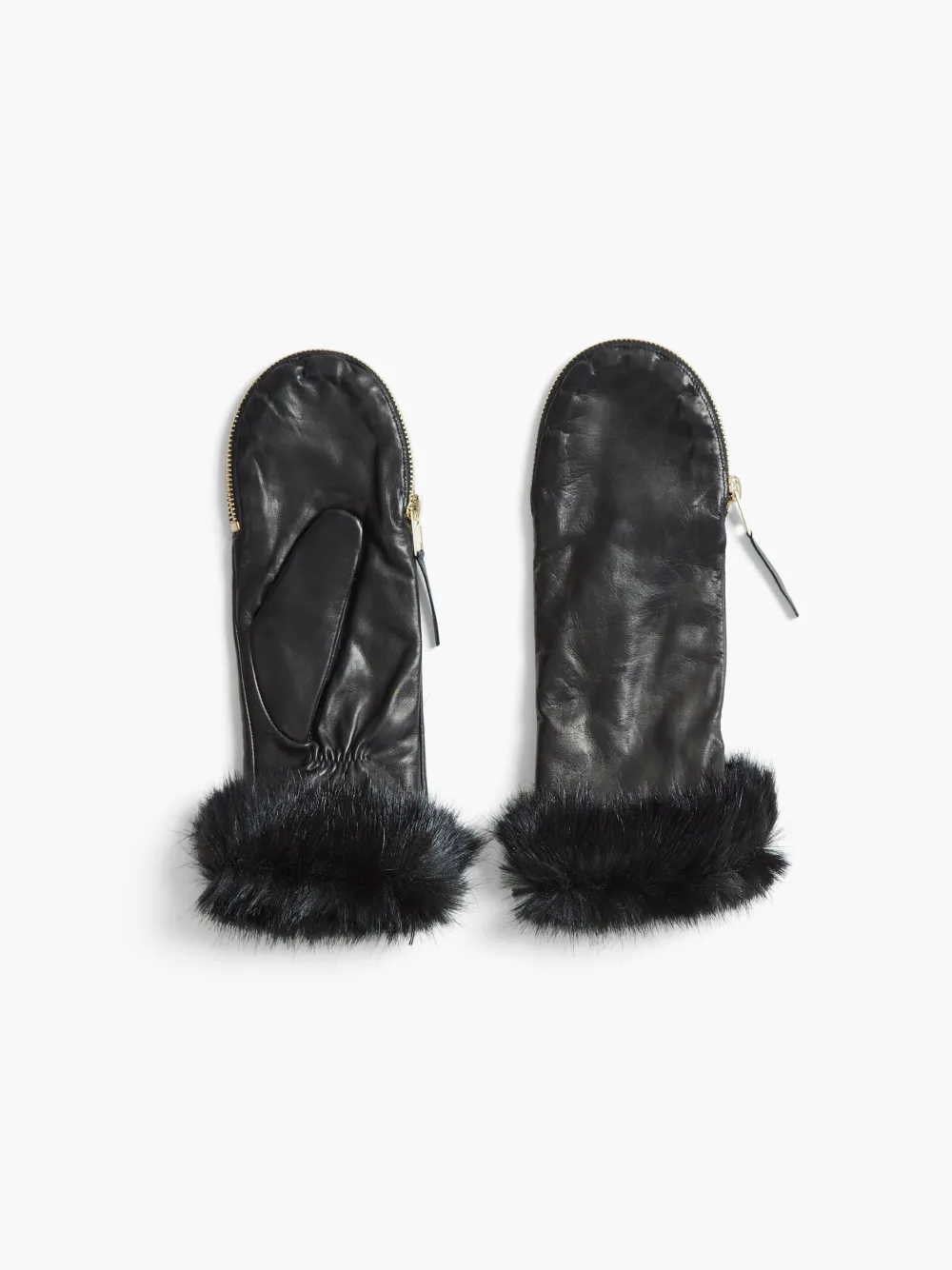 Store NIC+ZOE Amato Zipper Mitten W/ Faux Fur Mouton Cuff Black