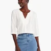 Hot NIC+ZOE Angled Lace Top Milk White