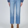 Outlet NIC+ZOE Black Orchid Brooklyn Straight Fray Jeans Medium Blue