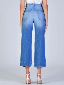 Hot NIC+ZOE Black Orchid Emma Double Yoke Wide Leg Crop Bright Blue