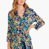 Flash Sale NIC+ZOE Bold Blossoms Crinkle Shirt Blue Multi