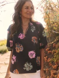 Fashion NIC+ZOE Bright Spot Top Indigo Multi