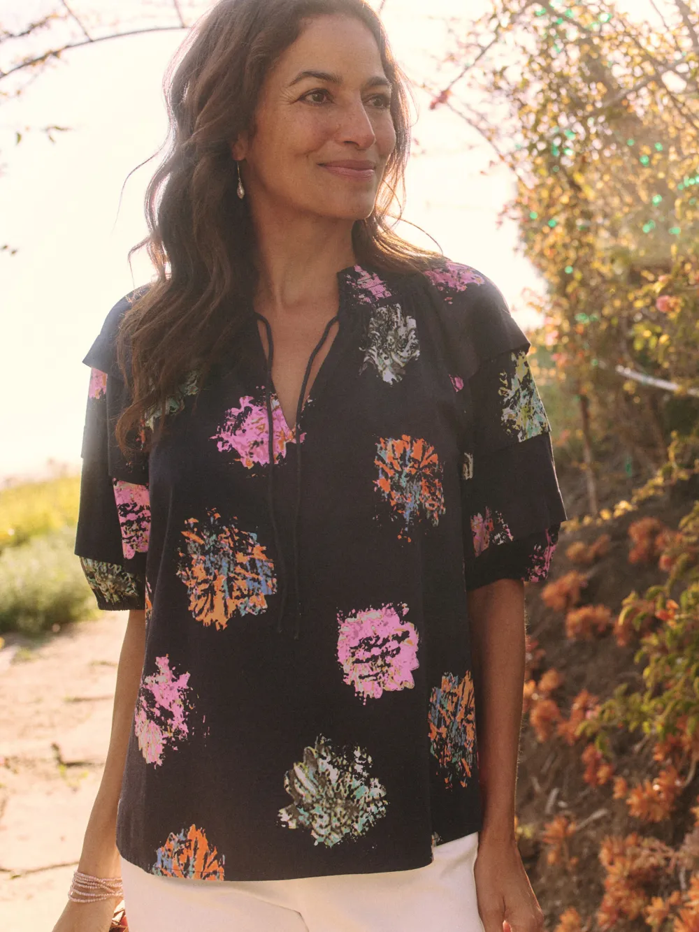 Fashion NIC+ZOE Bright Spot Top Indigo Multi