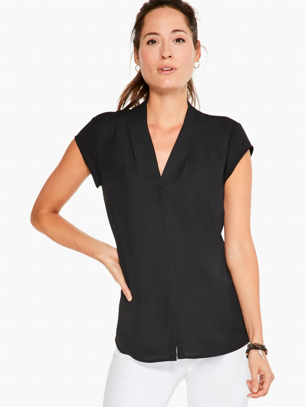 Shop NIC+ZOE Cap Sleeve Day To Night Top Black Onyx