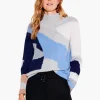 Sale NIC+ZOE Cascading Blues Cashmere Sweater Blue Multi