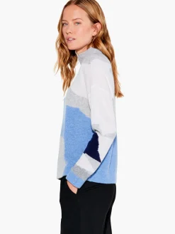 Shop NIC+ZOE Cascading Blues Cashmere Sweater Blue Multi
