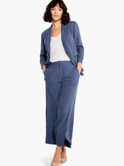 Shop NIC+ZOE Central Park Wide-Leg Ankle Pant Blue Multi