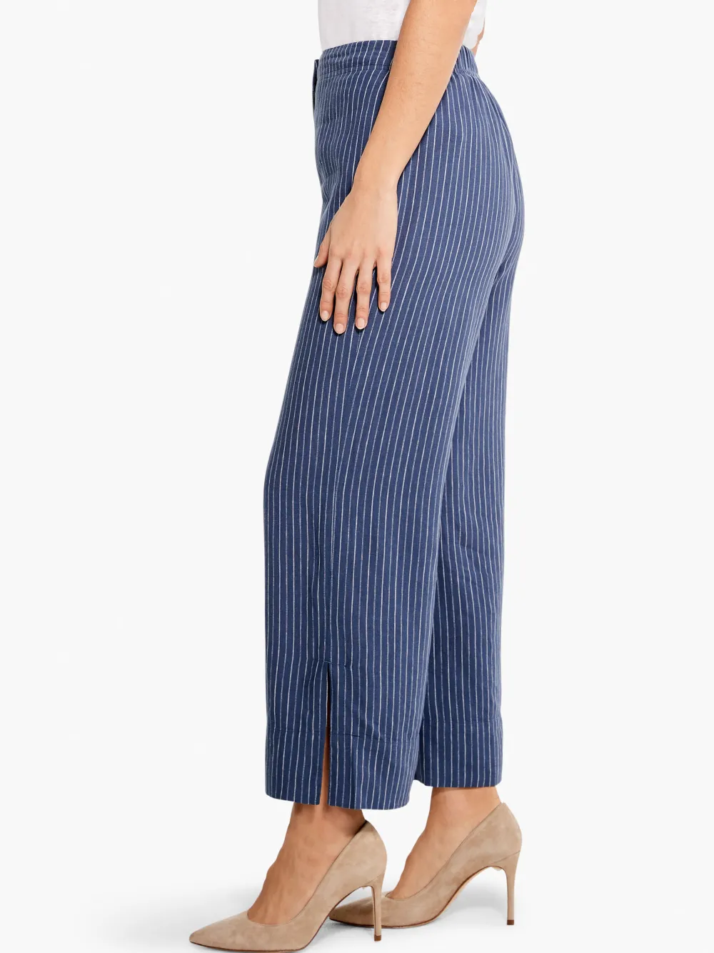 Shop NIC+ZOE Central Park Wide-Leg Ankle Pant Blue Multi