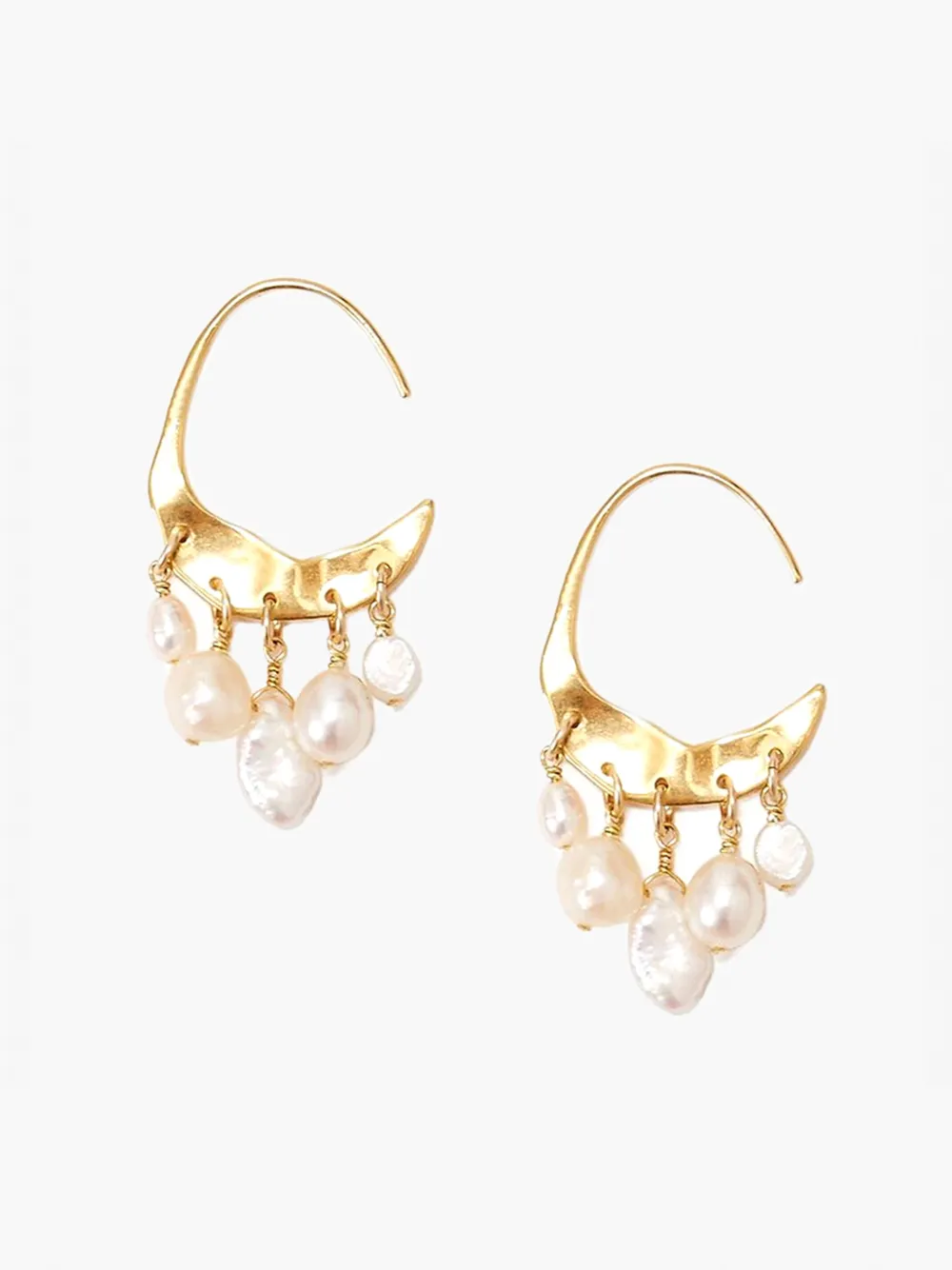 New NIC+ZOE Chan Luu - Crescent Drops Earring Pearl