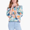 Flash Sale NIC+ZOE Citrus Grove Puff Sleeve Top Blue Multi