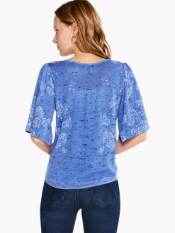 Discount NIC+ZOE Coastline Coral Sweater Blue Multi