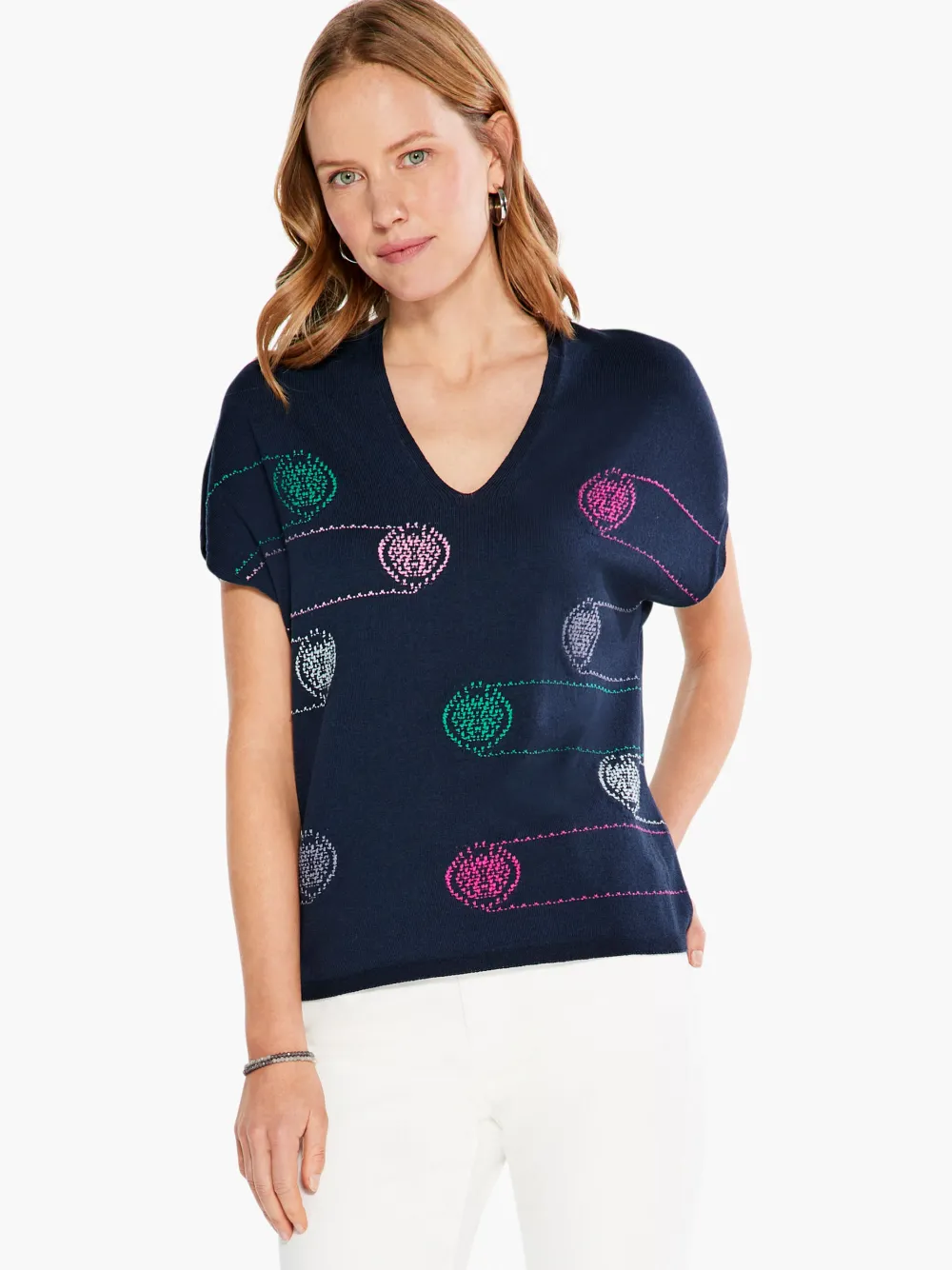 Flash Sale NIC+ZOE Color Spun Sweater Indigo Multi