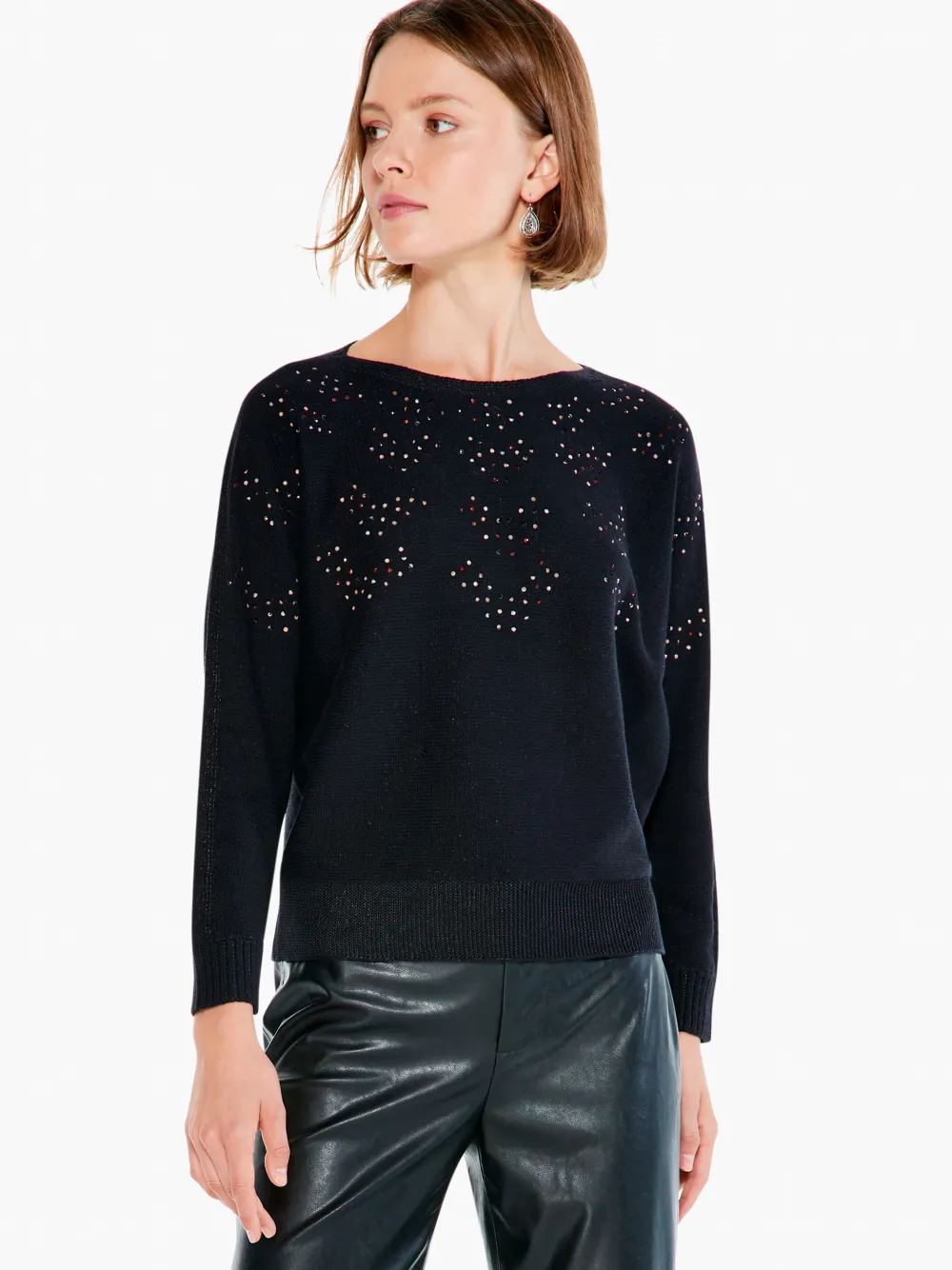 Clearance NIC+ZOE Constellation Sweater Black Onyx