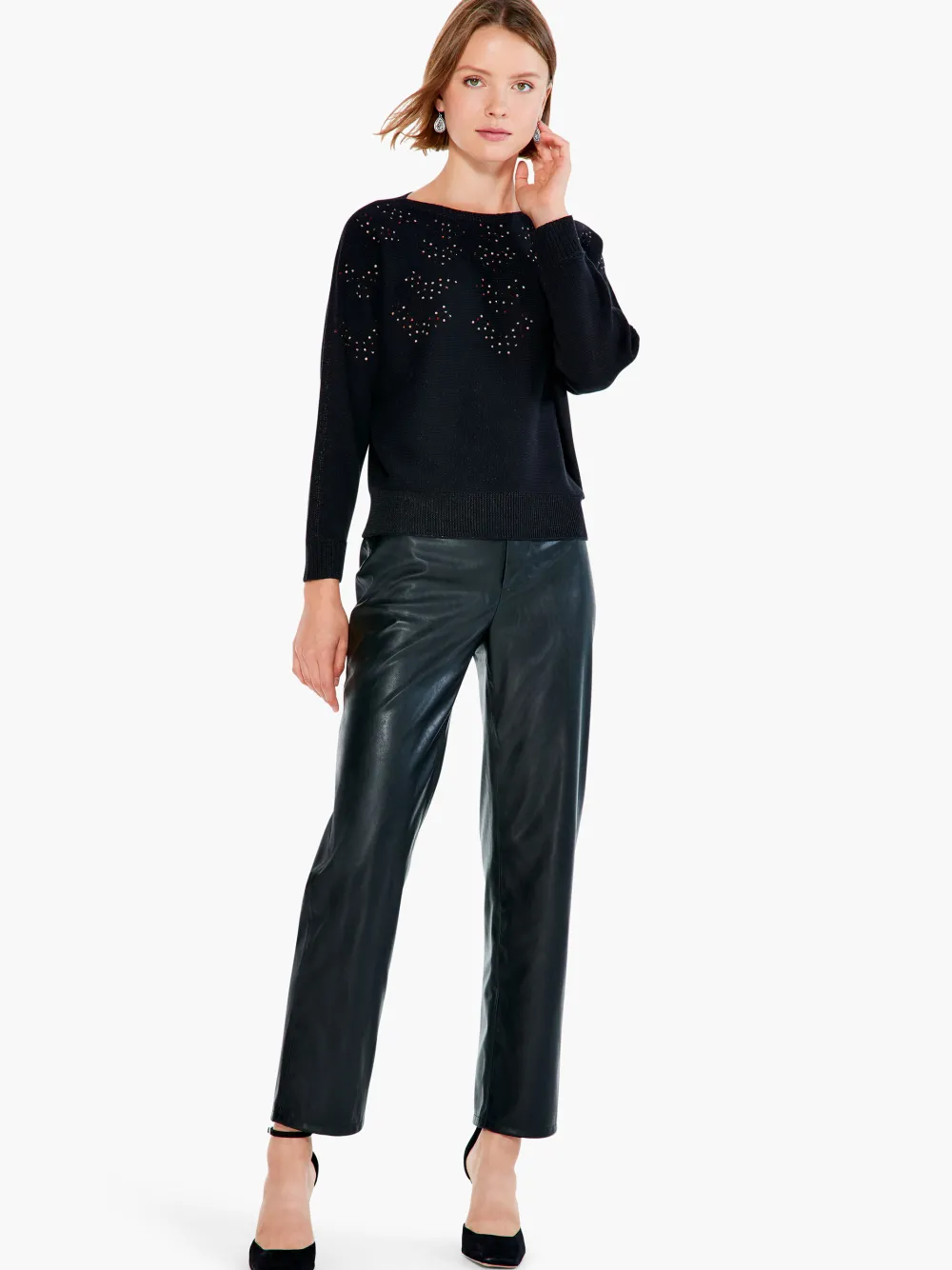 Clearance NIC+ZOE Constellation Sweater Black Onyx