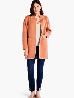 Flash Sale NIC+ZOE Cool Nights Knit Jacket Copper Cream