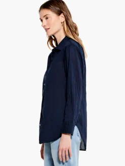 Sale NIC+ZOE Cotton Boyfriend Shirt Dark Indigo