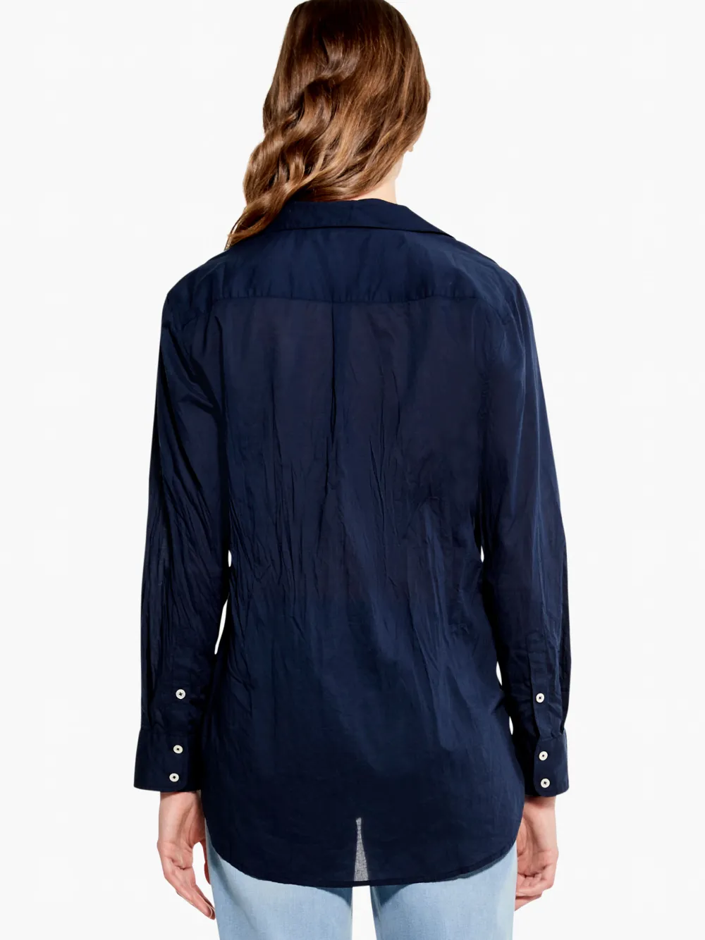 Sale NIC+ZOE Cotton Boyfriend Shirt Dark Indigo