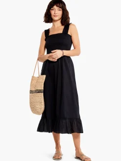 Clearance NIC+ZOE Cotton Lawn Smocked Dress Black Onyx
