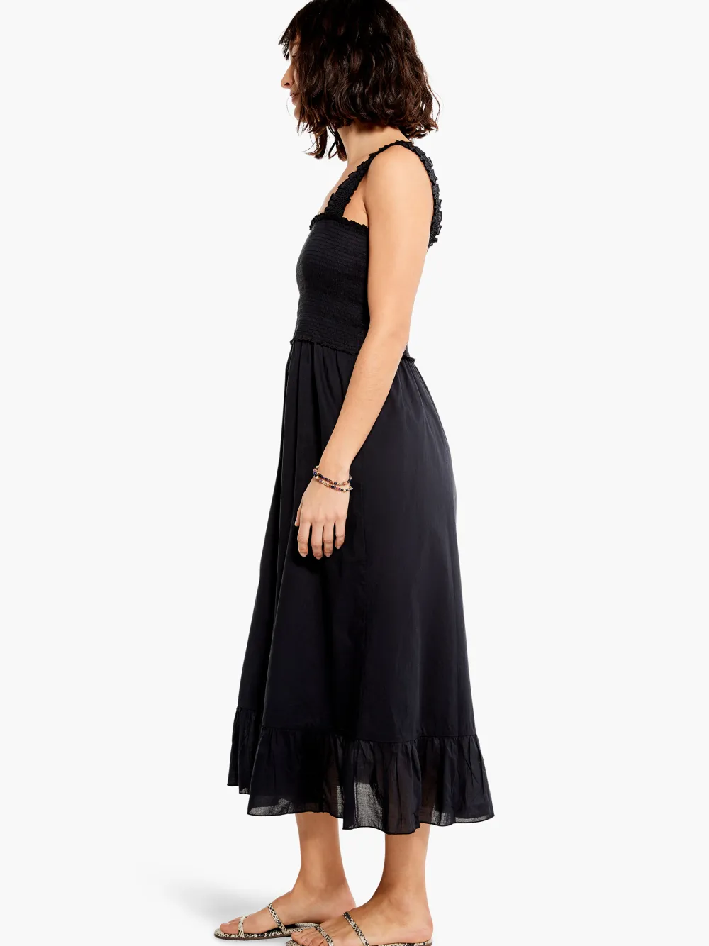 Clearance NIC+ZOE Cotton Lawn Smocked Dress Black Onyx
