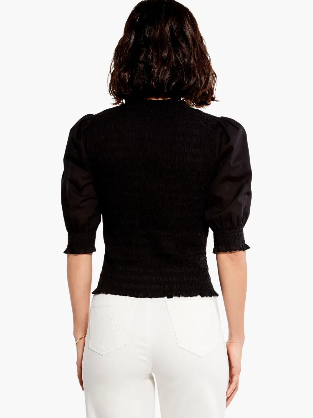 Discount NIC+ZOE Cotton Lawn Smocked Top Black Onyx