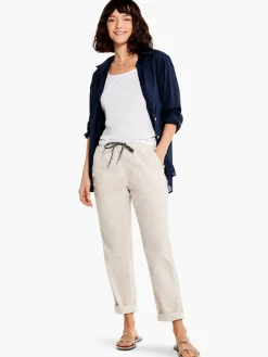 New NIC+ZOE Cotton Poplin Relaxed Ankle Pant Cobblestone