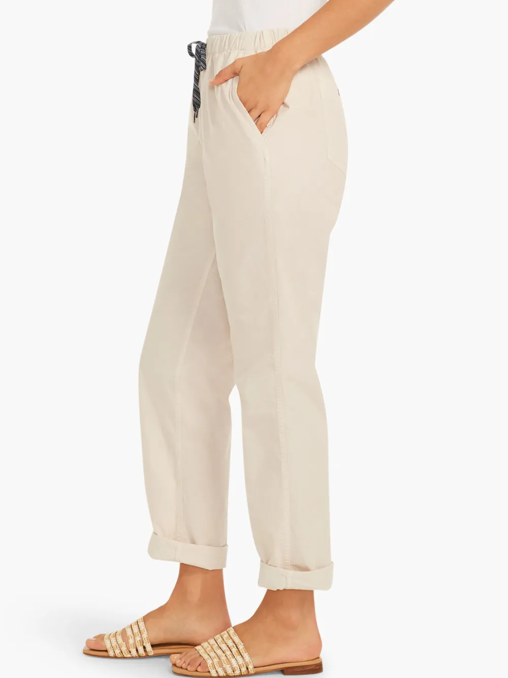 Store NIC+ZOE Cotton Poplin Relaxed Ankle Pant Cobblestone