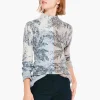 Cheap NIC+ZOE Cozy Up Stamped Turtleneck Neutral Multi
