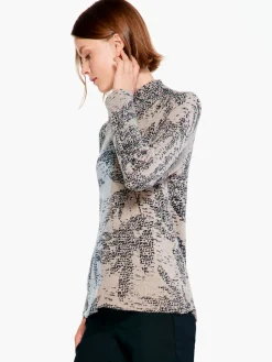 Cheap NIC+ZOE Cozy Up Stamped Turtleneck Neutral Multi