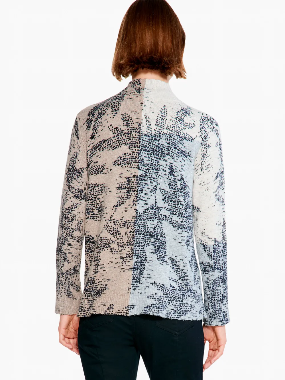 Cheap NIC+ZOE Cozy Up Stamped Turtleneck Neutral Multi