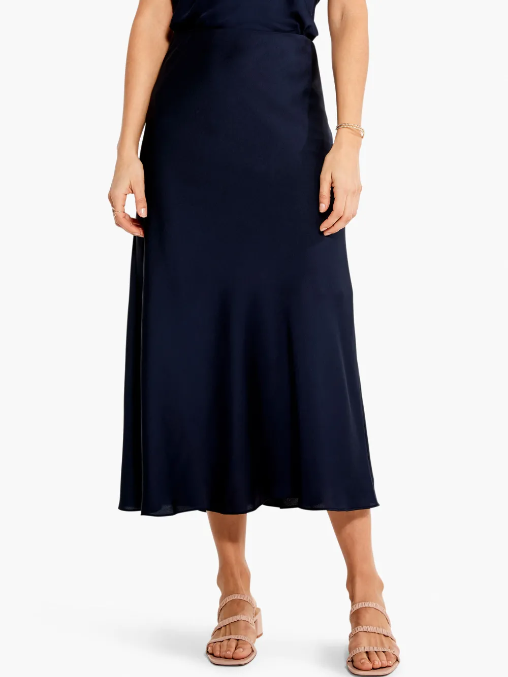 Sale NIC+ZOE Crepe Slip Skirt Dark Indigo