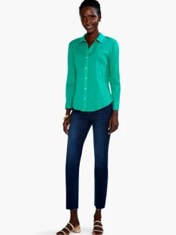 Shop NIC+ZOE Crinkle Shirt Bright Jade