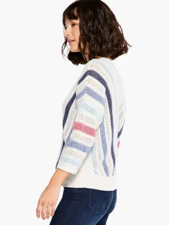 Cheap NIC+ZOE Crochet Angles Sweater Blue Multi