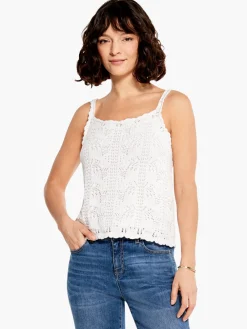 Fashion NIC+ZOE Crochet Cami Paper White