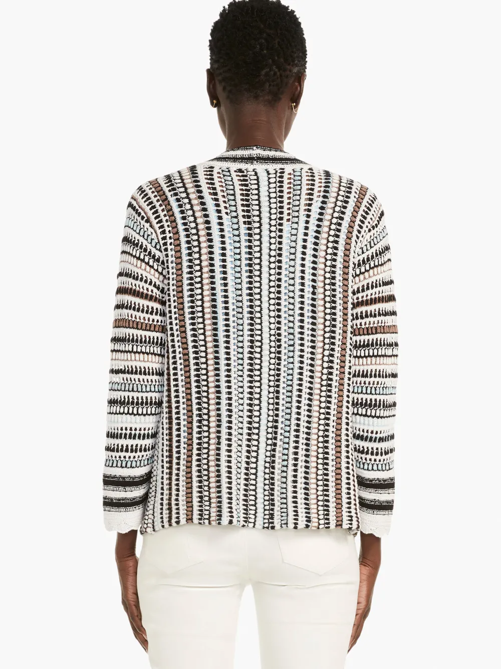 Shop NIC+ZOE Crochet Sky Cardigan Blue Multi