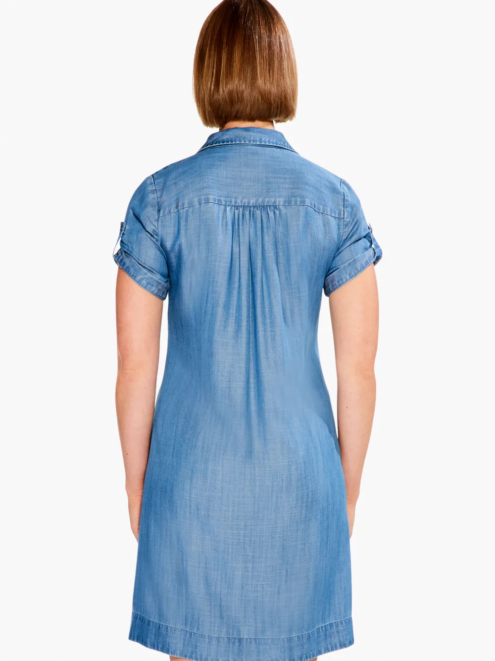 Cheap NIC+ZOE Drapey Denim Shirt Dress Mid Wash