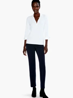 Cheap NIC+ZOE Drapey Rib Collared Top Paper White