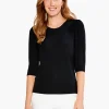 Outlet NIC+ZOE Drapey Rib Puff Sleeve Tee Black Onyx