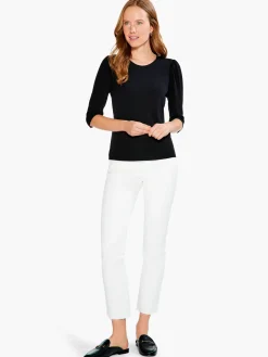 Outlet NIC+ZOE Drapey Rib Puff Sleeve Tee Black Onyx
