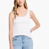 Flash Sale NIC+ZOE Drapey Rib Scoop Tank Paper White