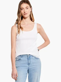 Flash Sale NIC+ZOE Drapey Rib Scoop Tank Paper White