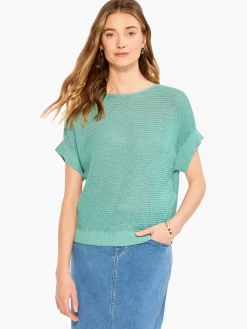 Fashion NIC+ZOE Easy Sleeve Summer Sweater Hazy Aqua