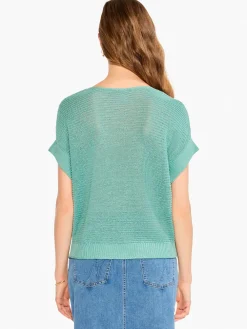 Fashion NIC+ZOE Easy Sleeve Summer Sweater Hazy Aqua